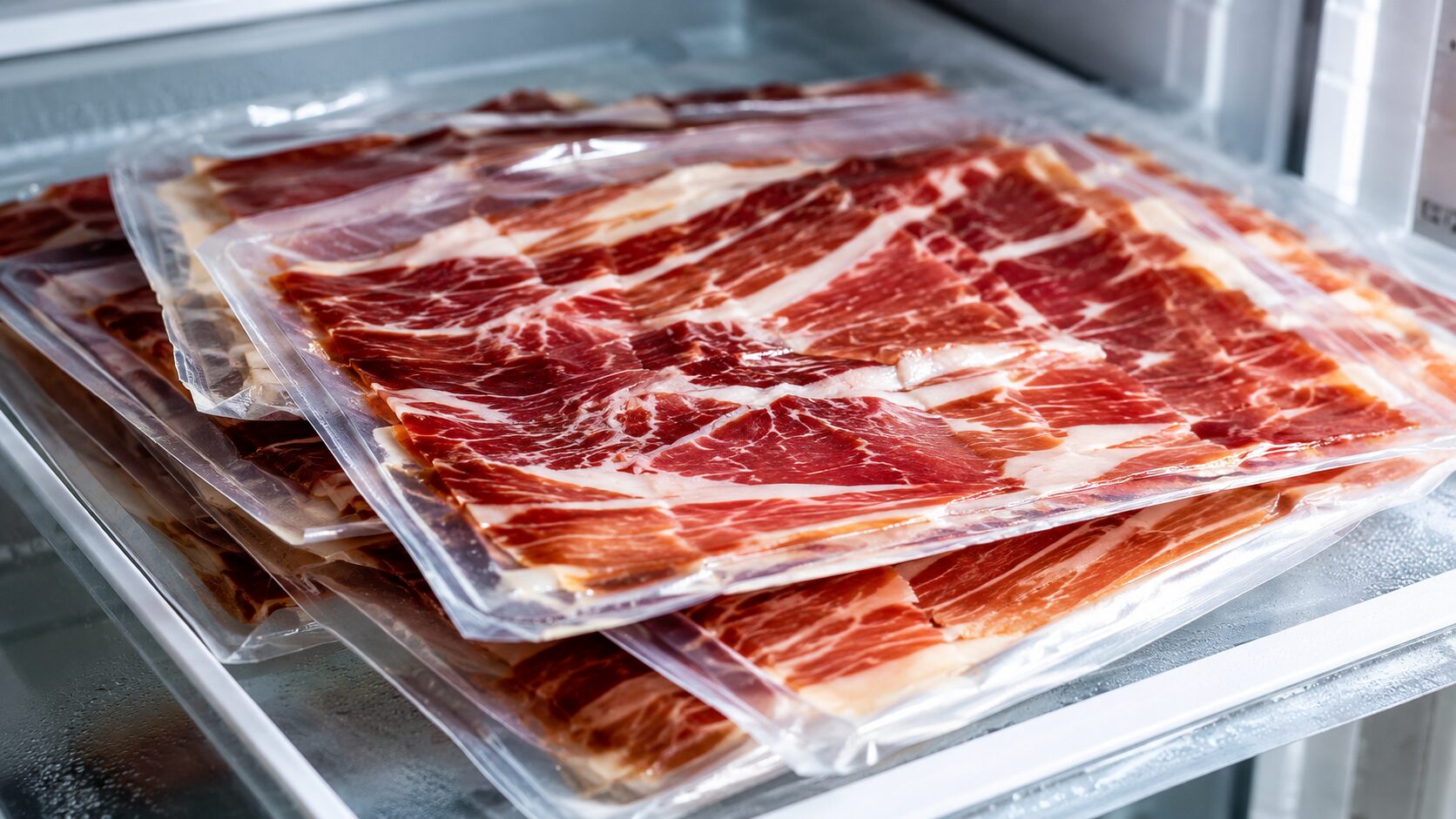 Pieza de jamón preparada para su conservación en el congelador