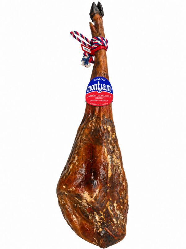 Jamón de bellota ibérico 50% raza ibérica Montjam (brida roja)