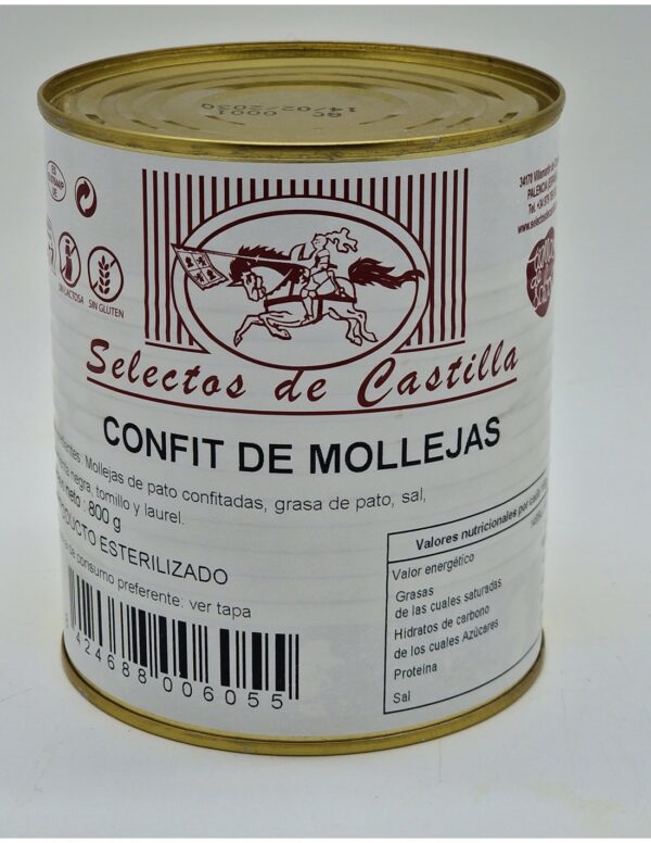 Confit de mollejas de pato 800gr. - Selectos de Castilla