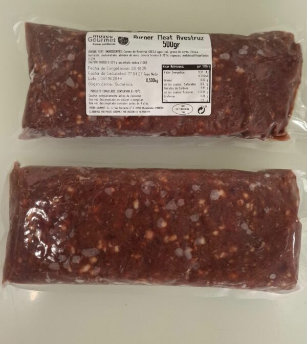 Burger meat avestruz (500 gr. apróx.) — imagen 2