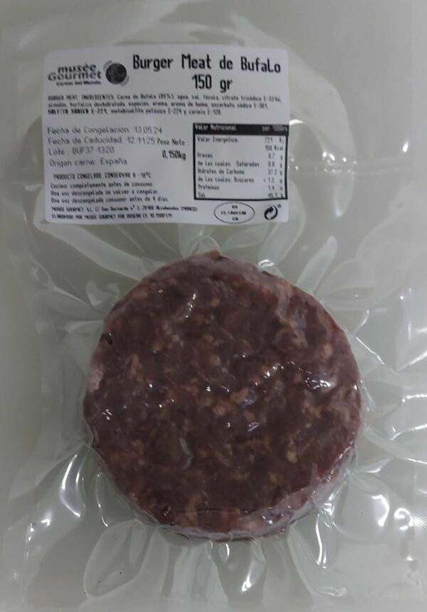 Burger meat búfalo 150 gr.