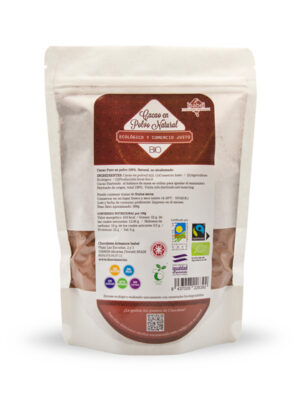 Cacao en polvo bio & fairtrade puro sin alcalinizar, sin azúcar 300 g
