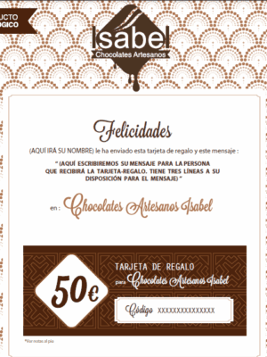 Tarjeta-regalo personalizable por valor de 50 euros
