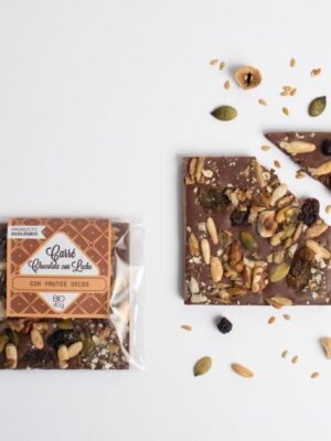 Carré BIO&FT de chocolate con leche, frutos secos y semillas