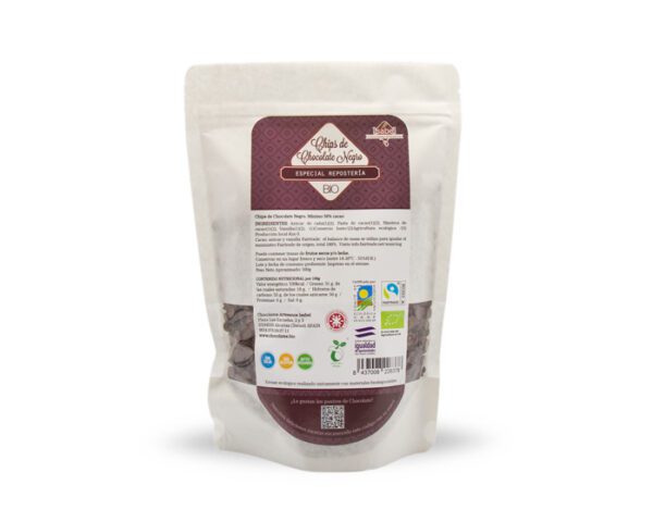 Chips de chocolate negro BIO&FT, 500 g.