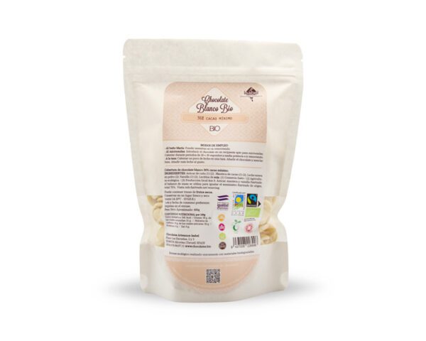 Gotas de cobertura BIO&FT de chocolate blanco 35% cacao, 400 g