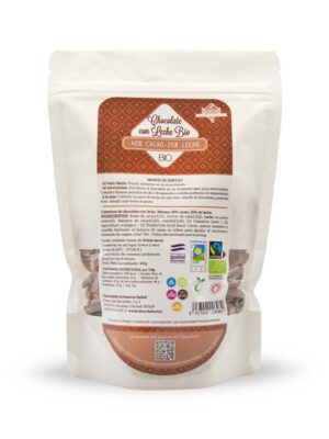 Gotas de cobertura bio&ft de chocolate de leche, 400 g.