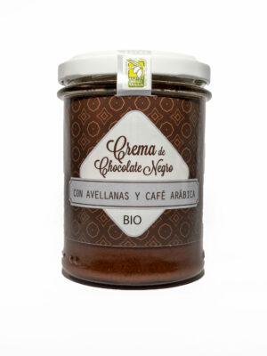 Crema BIO&FT de chocolate negro con 45% de avellanas y café arábica, 200 g.