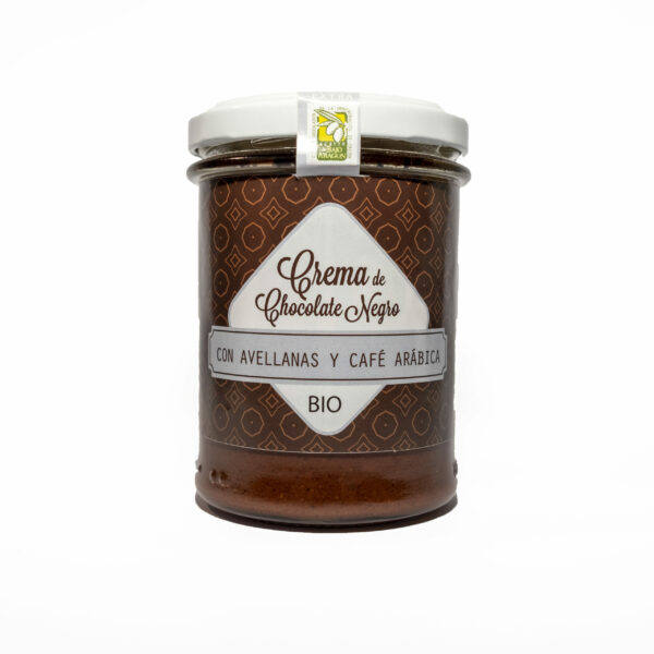 Crema BIO&FT de chocolate negro con 45% de avellanas y café arábica, 200 g.