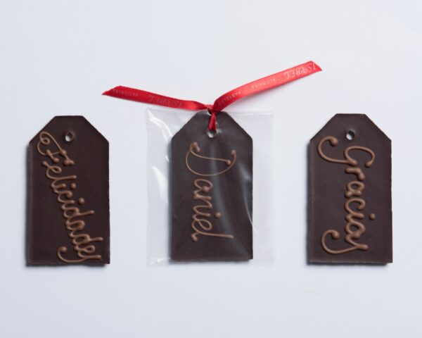 Tarjeta personalizada de chocolate negro BIO&FT – sin gluten