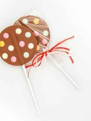 Piruleta BIO&FT de chocolate con colorines