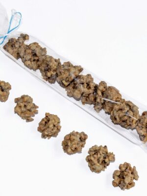 Rocas BIO&FT de chocolate blanco con almendra avellana y limón, 100g