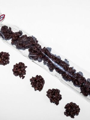 Rocas bio&ft de chocolate negro con almendra, avellana y jengibre, 100g