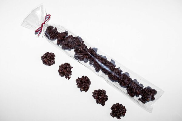 Rocas BIO&FT de chocolate negro con almendra, avellana y jengibre, 100g
