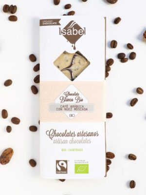 Tableta bio&ft chocolate blanco con café arábica y nuez moscada