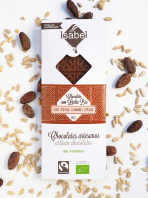 Tableta BIO&FT chocolate con leche y pipas caramelizadas