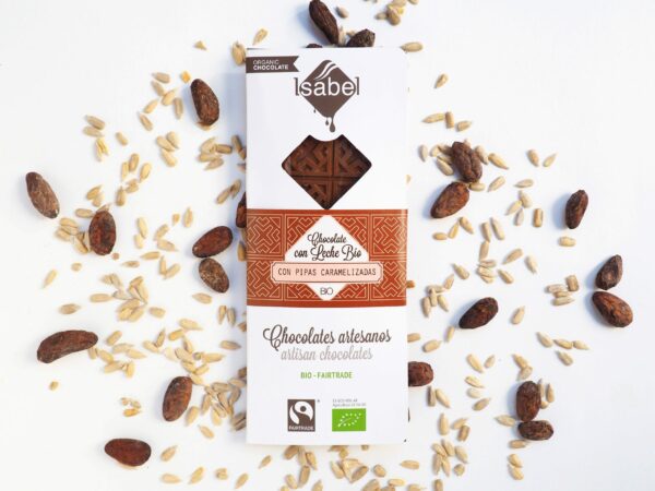 Tableta BIO&FT chocolate con leche y pipas caramelizadas