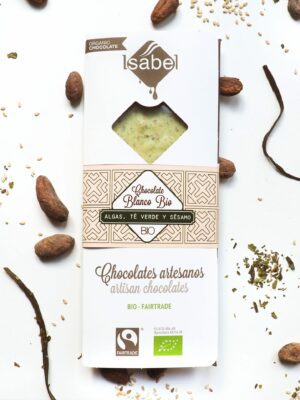 Tableta BIO&FT chocolate blanco con algas, té verde y sésamo