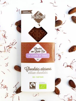 Tableta BIO&FT chocolate con leche y azafrán de teruel