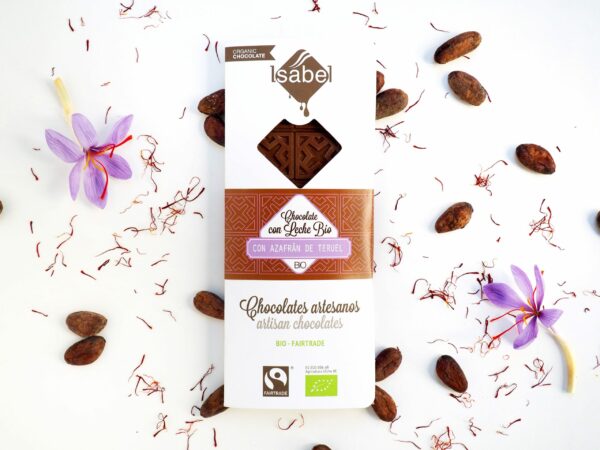 Tableta BIO&FT chocolate con leche y azafrán de teruel