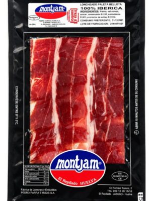 Paleta de bellota 100% ibérica loncheada Montjam 80 g brida negra