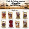 Pack de Cebra, Avestruz y Cocodrilo – Safari Africano – contenido real del pack